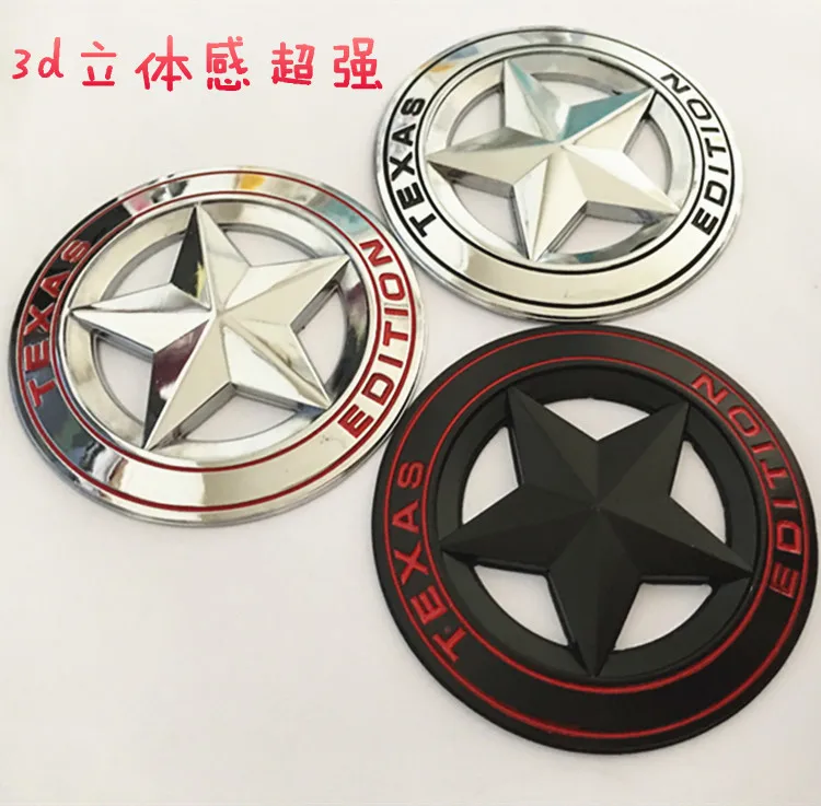 3D Metal Zinc TEXAS EDITION Hollow Out Star Badge Sticker Body Decoration For CAMARO font b