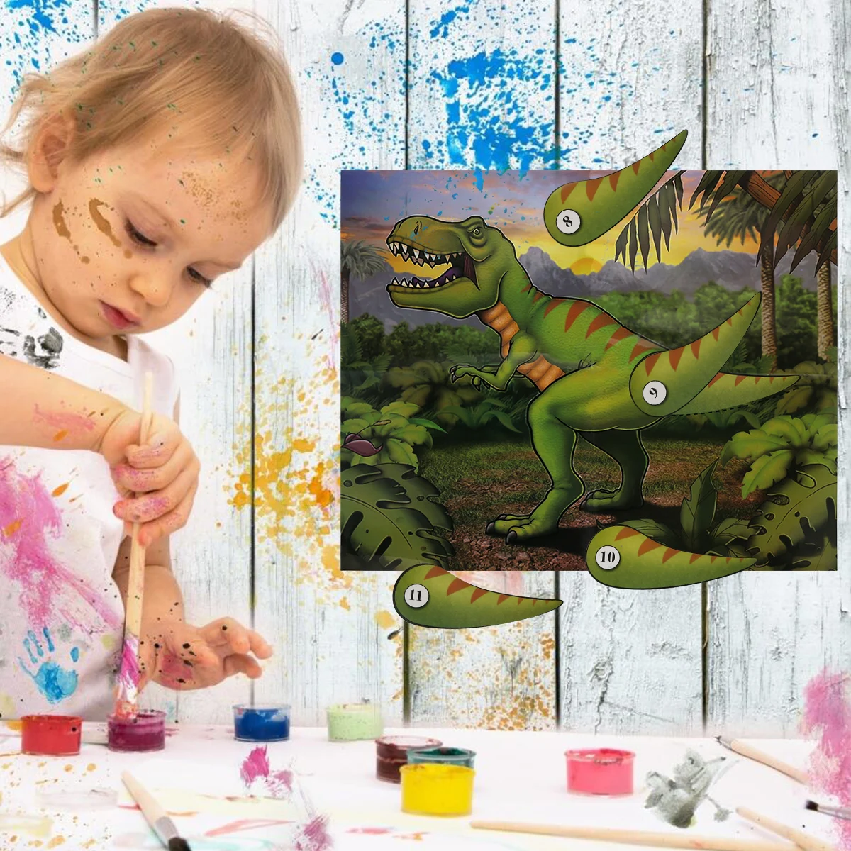 Мультфильм 3d яркий хвост на динозавре/соска наклейки на стену наклейки Искусство украшение для детской спальни дети Плакат Фреска