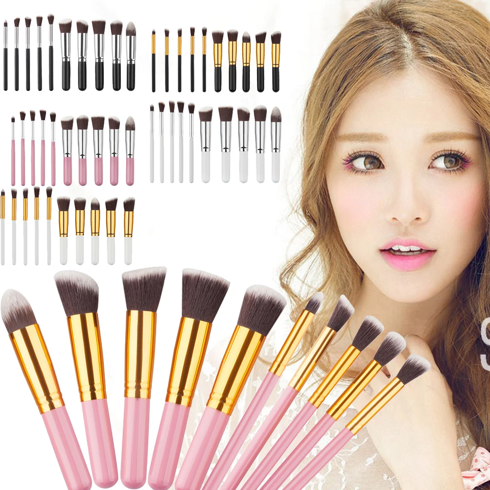 

10pcs/Set Makeup Brushes Eco-friendly Anti-fingerprint Eyeshadow Powder Foundation Powder Cosmetic Beauty Makeup Brush maquiagem
