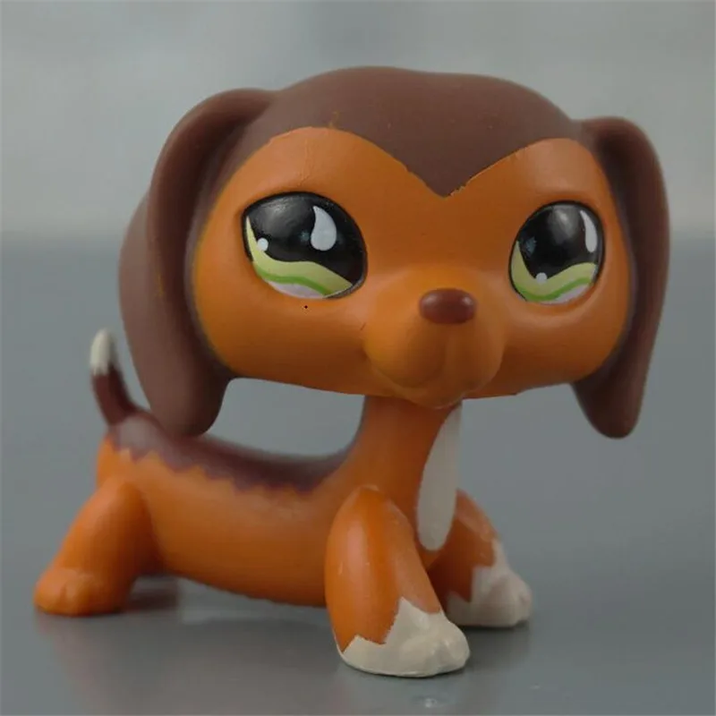 lps toys Pet shop rare brown sausage Short Hair dog action figure girl