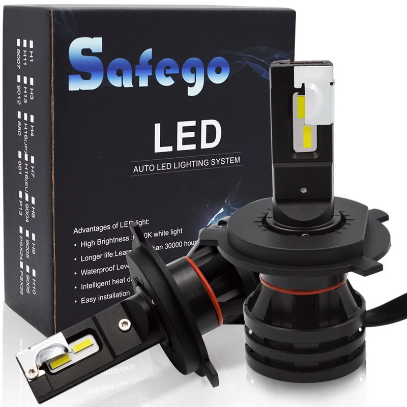 Safego 2X H4 светодиодный H7 светодиодный H11 H8 H9 Авто M2 автомобильные лампы для передних фар 55 Вт 6000LM стайлинга автомобилей 6500K светодиодный помощи при парковке светодиодный лампы для автомобилей