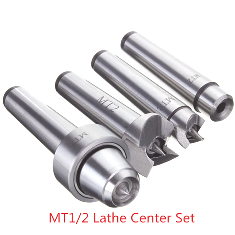 

4 Pcs MT2 Wood Lathe Live Center Drive Spur Cup Kit Arbor Case Wooden Turning Tools CLH@8