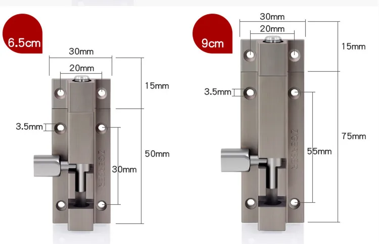 Высокое качество нержавеющая сталь дверной защелка раздвижной замок баррель болт защелка домашнее оборудование безопасности аксессуары