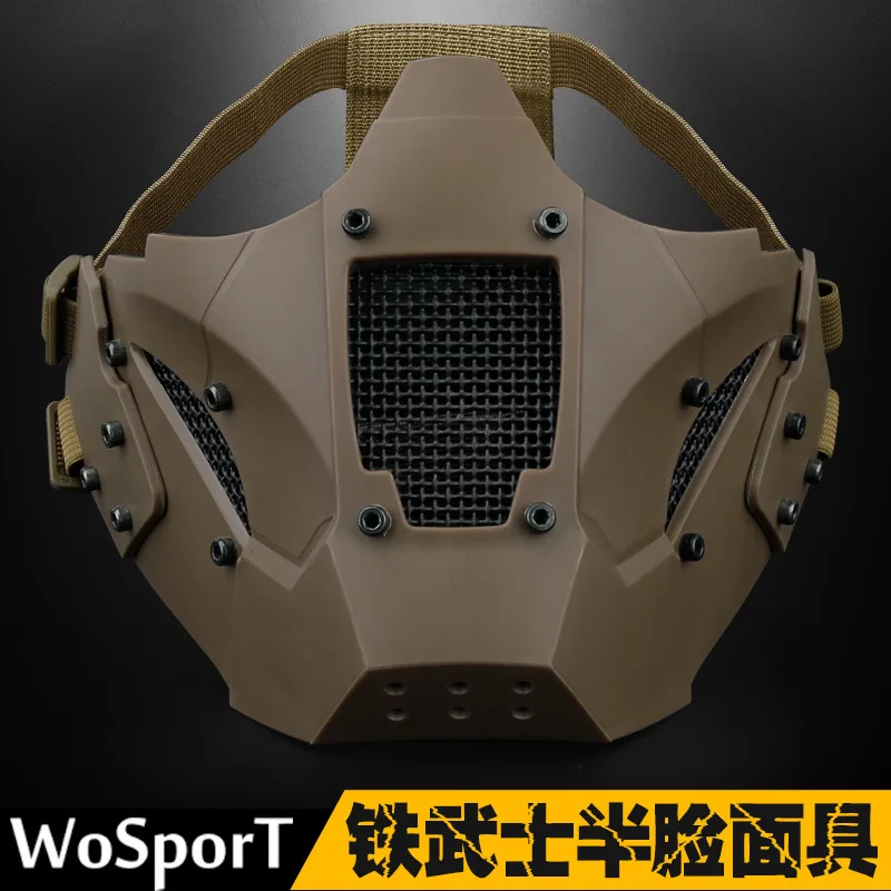 WosporT Tactical Airsoft Paintball Iron Warrior Half Face Mask Single Use With Fast Helmet Military Protect Cycling Outdoor | Спорт и