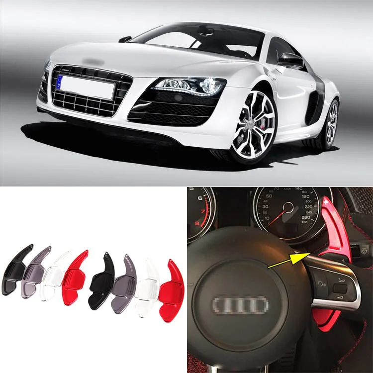 

2pcs Alloy Add-On Steering Wheel DSG Paddle Shifters Extension For Audi R8 2012