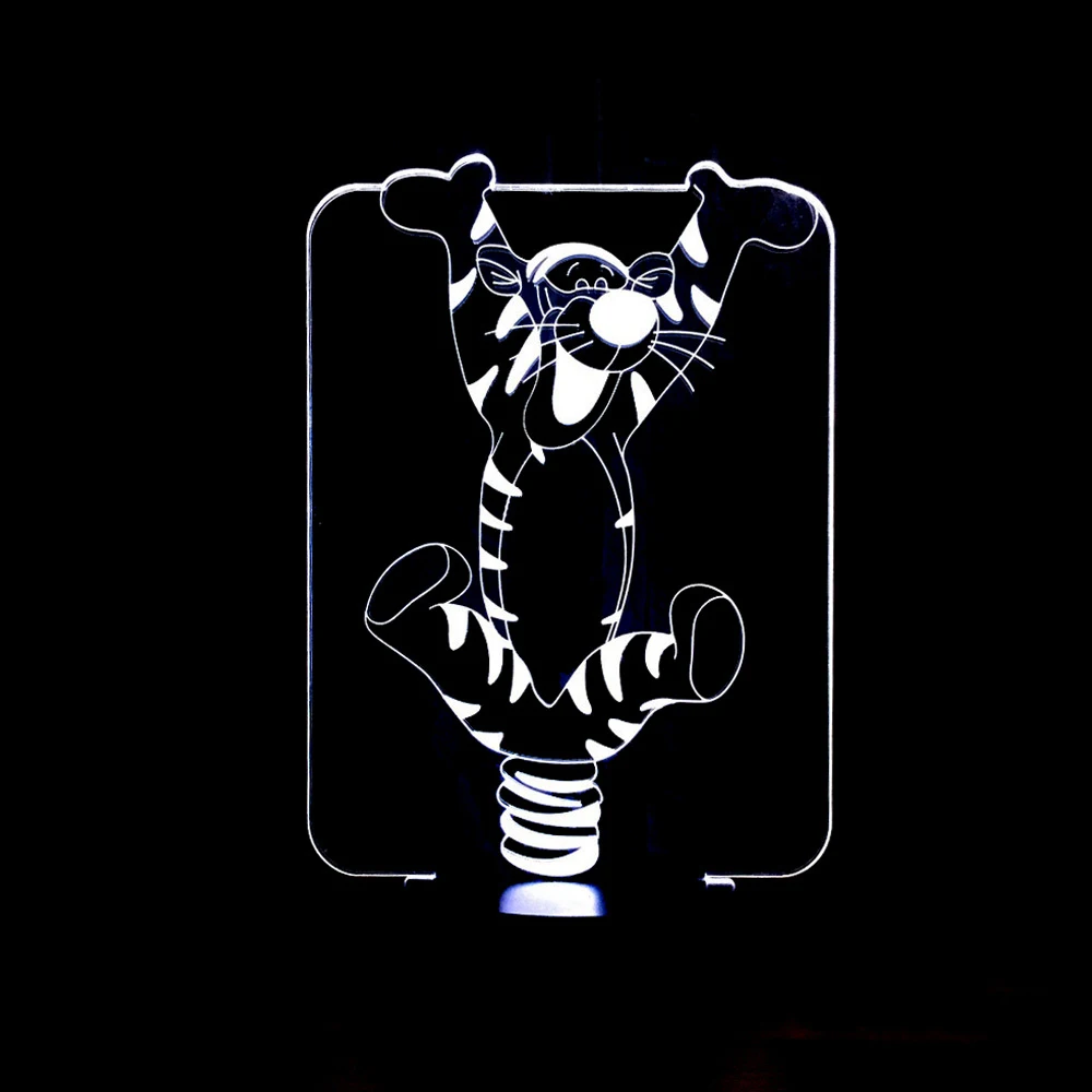 

3D Led Visual Colorful Gradients Tiger Shape Lighting Fixture Creative Usb Table Lamp Baby Bedroom Sleep Nightlights Gifts Decor