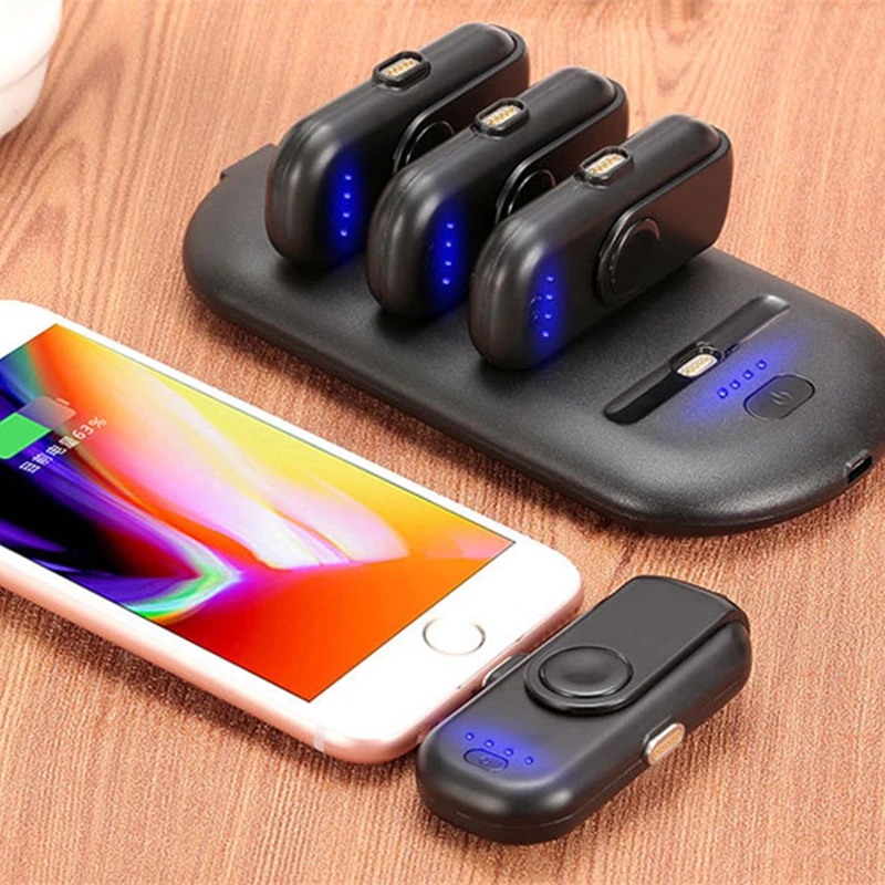 

Portable Mini Power Bank 5 Magnetic Charging for iPhone Samsung Micro Type C Mobile Phone Powerbank Charger Finger
