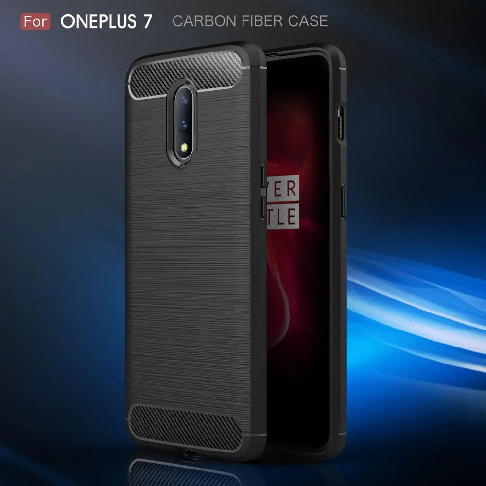 OnePlus 7 чехол для телефона Pro Чехол антиударная щетка из углеродного волокна Мягкий