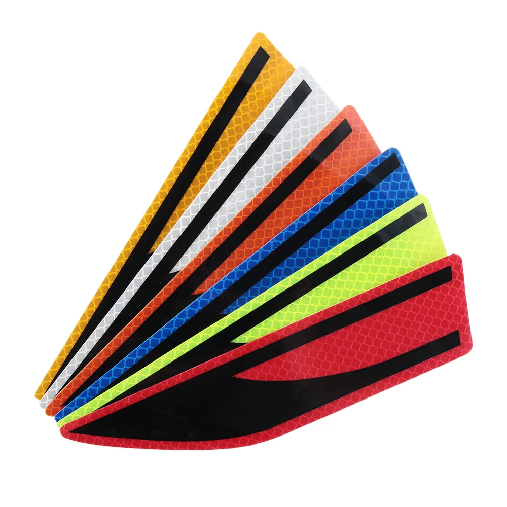 

2PC Universal Reflective Warning Strip Car Fender Secure Reflector Blades Shape Stickers Decals Car Styling Decoration 19X4.2cm
