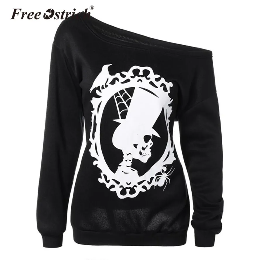 Free Ostrich 2018 Halloween Zombie Skulls Pullovers