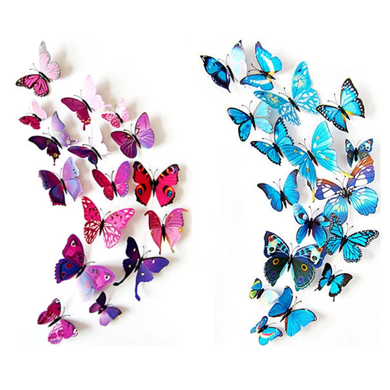 Image 2015 New Gossip Girl Same Style 12pcs 3D Butterfly Wall Stickers Butterflies Decors For Home Fridage Decoration