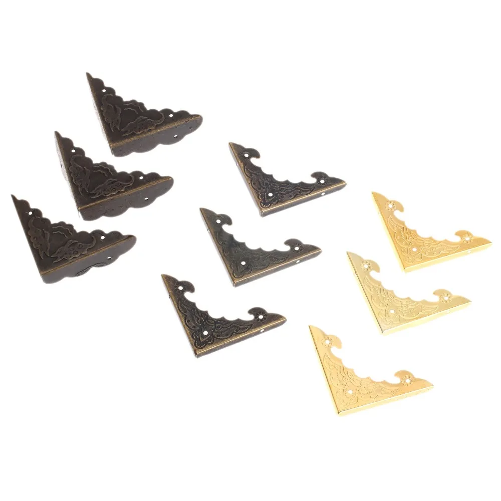 12pcs Wooden Jewelry Box Decorative Corners Bracket Bronze/Golden Metal