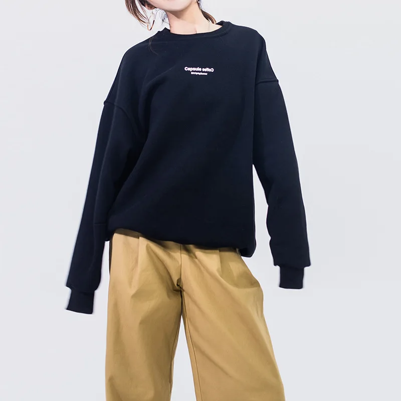 

Wear Sanitary Clothes Spring 2019 Alphabetic Printed Pullover Sanitary Clothes Women's Round-collar Habitat Sweatshirt Women