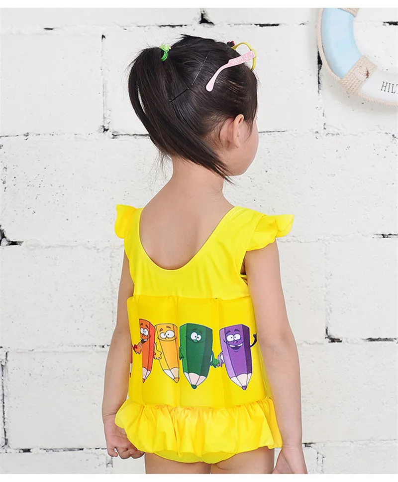 2017 Brand New Quick-drying Kids Buoyant Swimsuit Baby Boy& Baby Girls Siamese Floating Body Swimsuit Removable Float Swimwear09