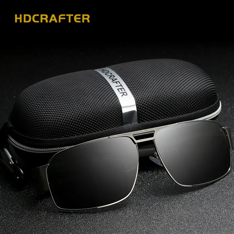 HDCRAFTER Goggle Man Sunglasses Men Eyewear CR39 Fashion Vintage UV400 Alloy Pilot Uv Protection