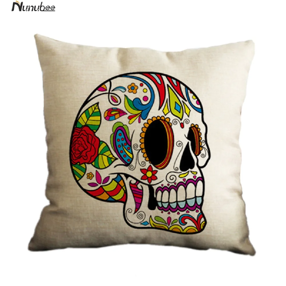 شخصية اللون الجمجمة نمط القطن و الكتان الأزياء عالية الجودة مكتب غرفة المعيشة أريكة سيارة الزخرفية المخدة شخصية اللون الجمجمة نمط القطن و الكتان الأزياء عالية الجودة مكتب غرفة المعيشة أريكة سيارة الزخرفية المخدة