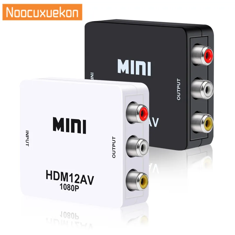 HDMI К AV скейлер адаптер HD видео конвертер коробка HDMI к RCA AV/CVSB L/R видео 1080P HDMI2AV Поддержка NTSC PAL