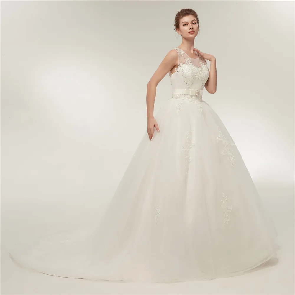 Fansmile высокое качество винтажное свадебное платье на шнуровке длинный шлейф Vestido de Novia индивидуальные размера плюс свадебные платья FSM-006T