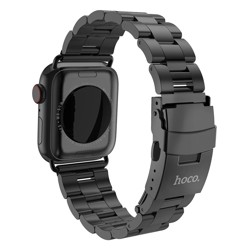 HOCO складная застежка ремешок из нержавеющей стали для Apple Watch 4/3/2 двойная