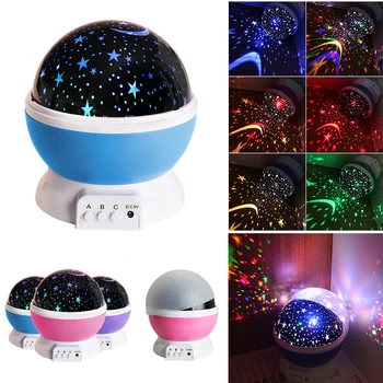 

LED Night Light Rotating Star Projector Novelty Lighting Moon Sky Table Lamp AA USB Lamp Holiday Home Decor Child Girl Boy Gift