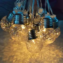 Светодиодный светильник с солнечной батареей, гирлянды для освещения, алмазная резка, G40, шар, Рождественские огни, 10 шариков, патио, вечерние лампа для свадьбы