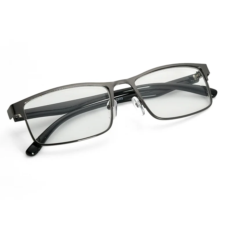 GLAUSA, простые очки для близорукости, студенческие, модные, металлические, для близорукости, очки, защита глаз, синяя пленка, очки для мужчин и женщин - Цвет оправы: BLACK-350