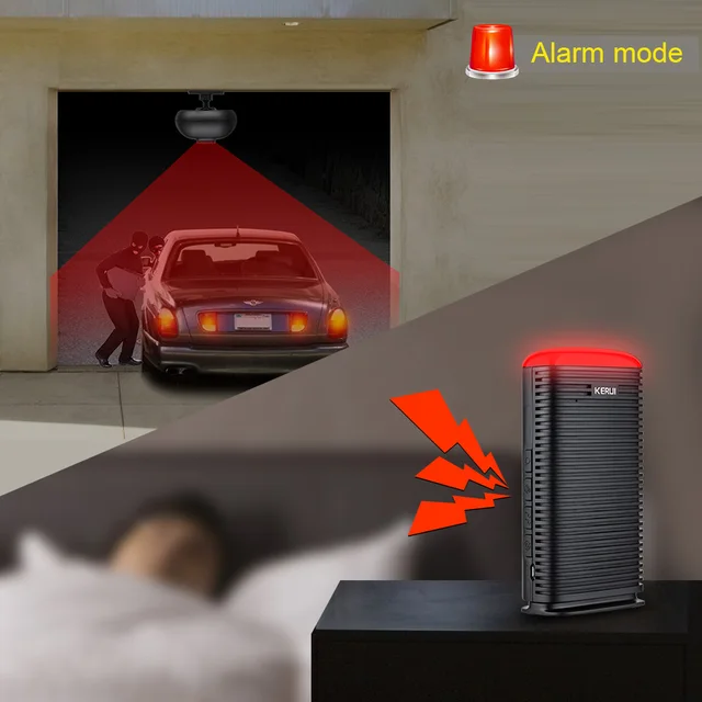KERUI DW9 Wireless Driveway Security Alarm Waterproof PIR Motion Detector Garage Welcome Burglar Alarm Secure System Patrol 3