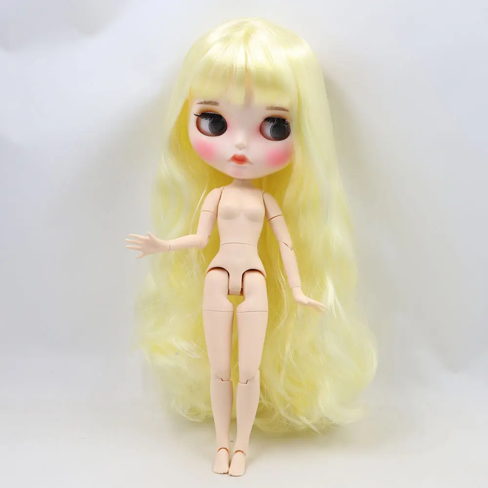 Кукла Blyth ICY DBS с белой кожей милыми желтыми длинными вьющимися волосами 1/6 новое