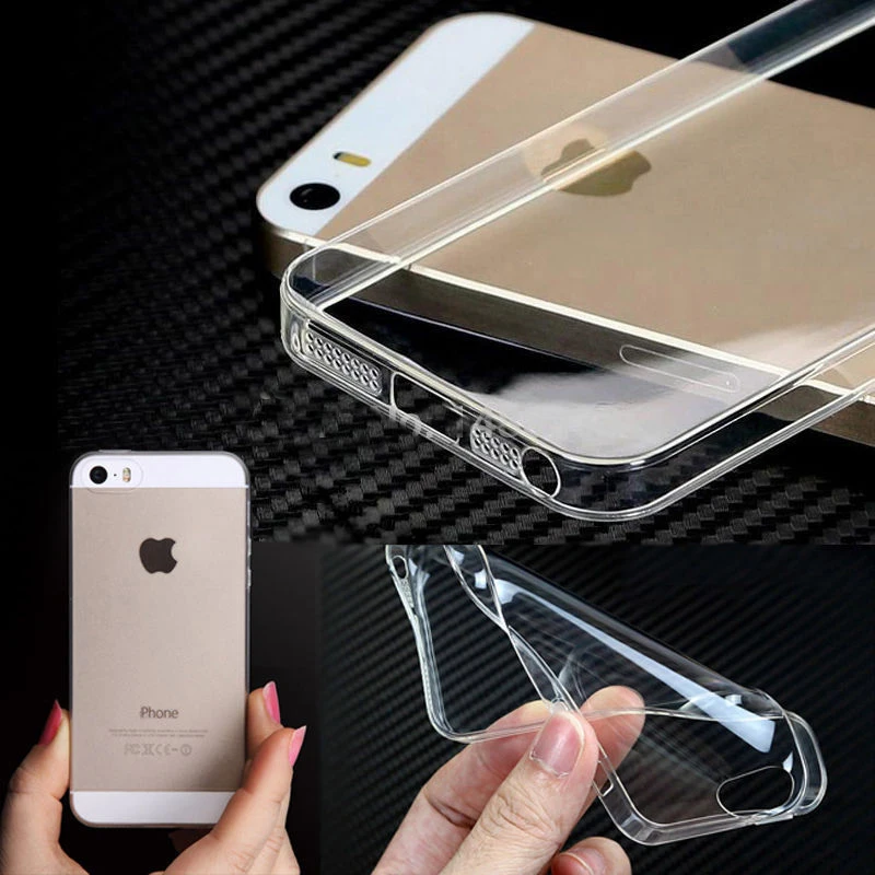 

For iPhone 4s 5s 5SE 6 6S 6plus 7 7plus Original Crystal Clear TPU Case Transparent Phone Back Cover Mobile Coque Skin Silicone