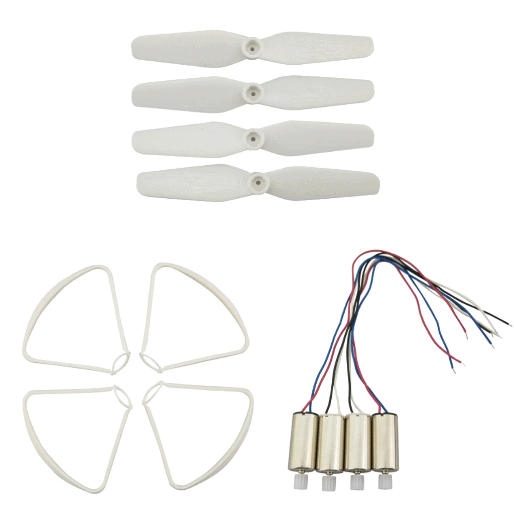 4Pcs Propeller & Blade Guard Protective Cover & Motors for SYMA X23 X23W RC Drone Quadcopter Spare Parts