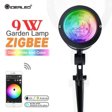 지그비 led 가든 램프 9 w ac110-240v 스마트 app 제어 지그비 라이트 링크 rgb + cct 야외 조명 아마존 에코 플러스 지그비(China)
