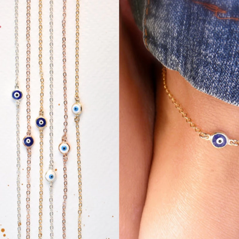 Evil eye ankle gold evil eye anklet For Women Women wholesale jewelry JK080