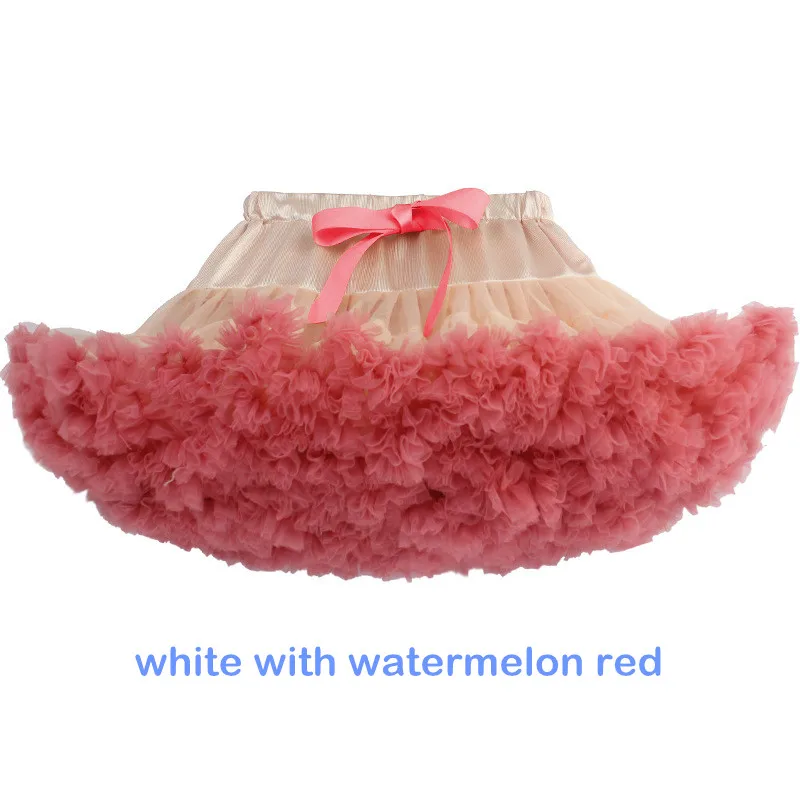 Юбка-пачка для девочек бальное платье персикового и красного цветов, детская одежда детские летние юбки для танцев Saias de verano tutu faldas meninas - Цвет: white mixed