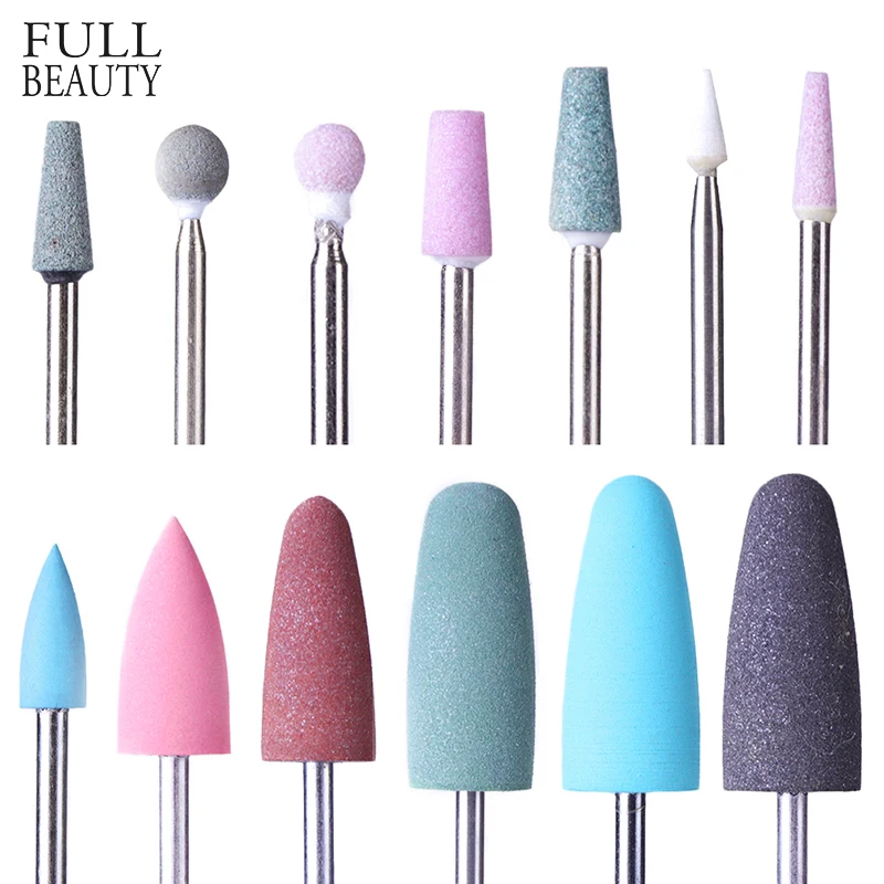 Full Beauty Electric Cutter Manicure Nail Drill Silicone Rubber Ceramic Burr Mills Carbide Pedicure Nail Art Accessories CH065-1