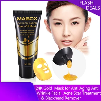 

24K Gold Remove Blackhead Mask Shrink Pore Improve Rough Skin Acne Remover Whitening Lifting Firming Skin Moisturizer Cream