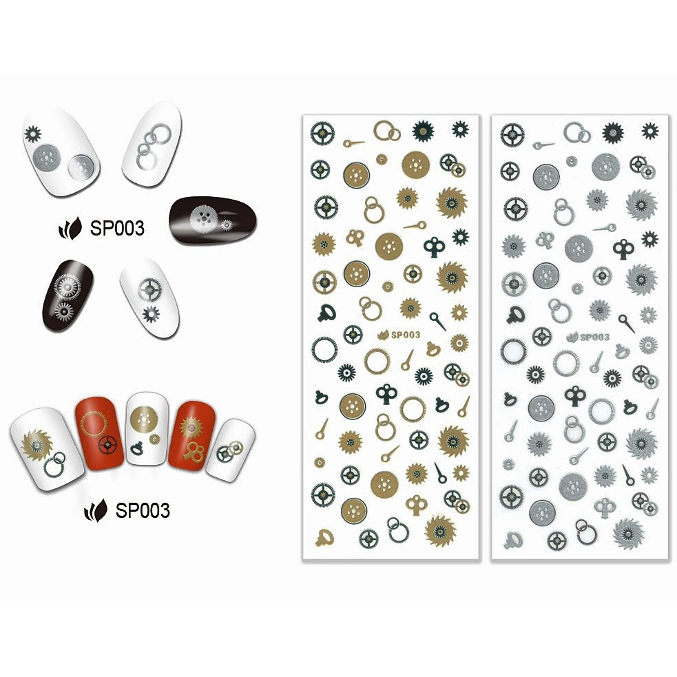 2 упаковки/партия самоклеящиеся 3D Наклейки для ногтей|nail slider|nail art nailstickers gold |