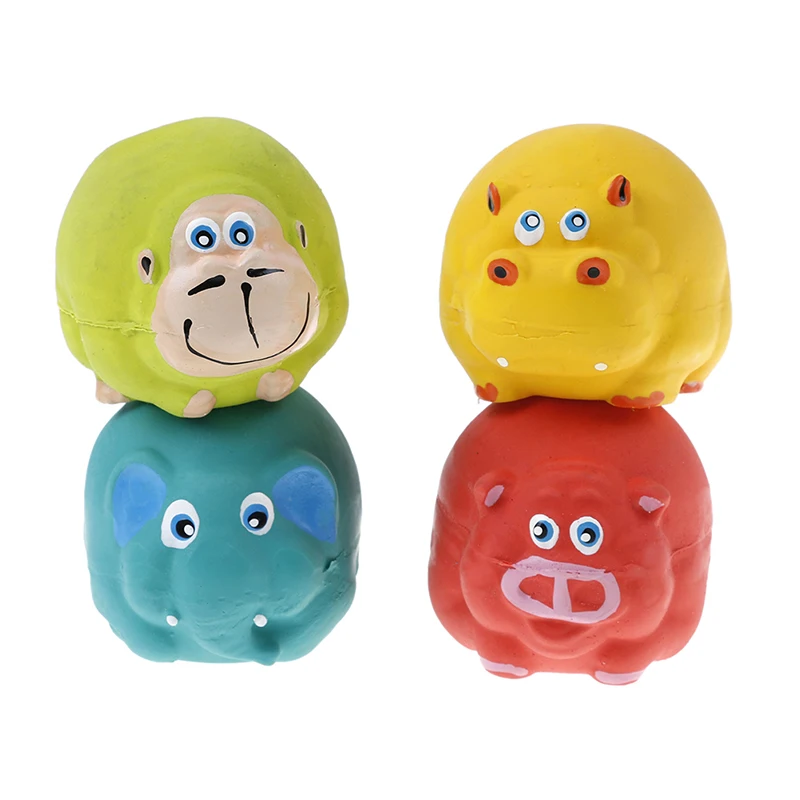 Cute Animal Pig Shape Pet Chew Squeak Sound Toy For Small Medium Large Dogs Puppy Cat Pet Supplies Dog Toys 4 Styles