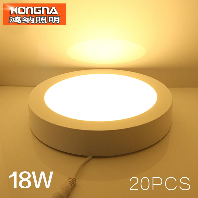

20pcs/Lot Wholesale 18W LED Surface Mounted Panel Light Living Room/Kitchen/Bathroom/Store LED Panel Lighting