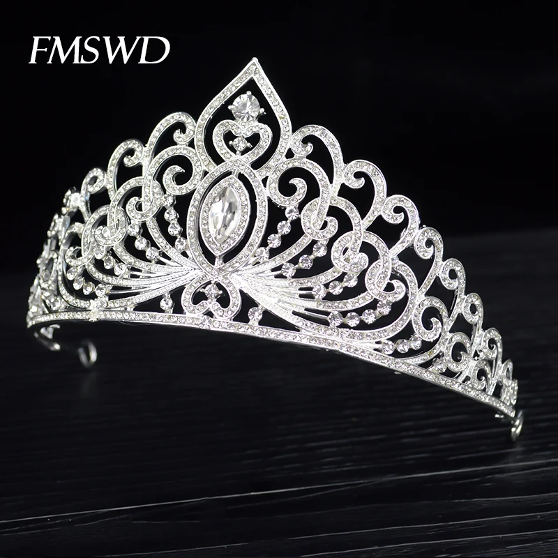 Новая роскошная хрустальная свадебная тиара в стиле барокко для свадьбы ювелирные изделия на волосы корона со стразами для невесты украшения для волос аксессуары