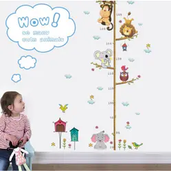 Высота Мера ПВХ стены Стикеры наклейка Дети виниловая мультфильм животных Симпатичные для маленьких девочек мальчик украшение помещения