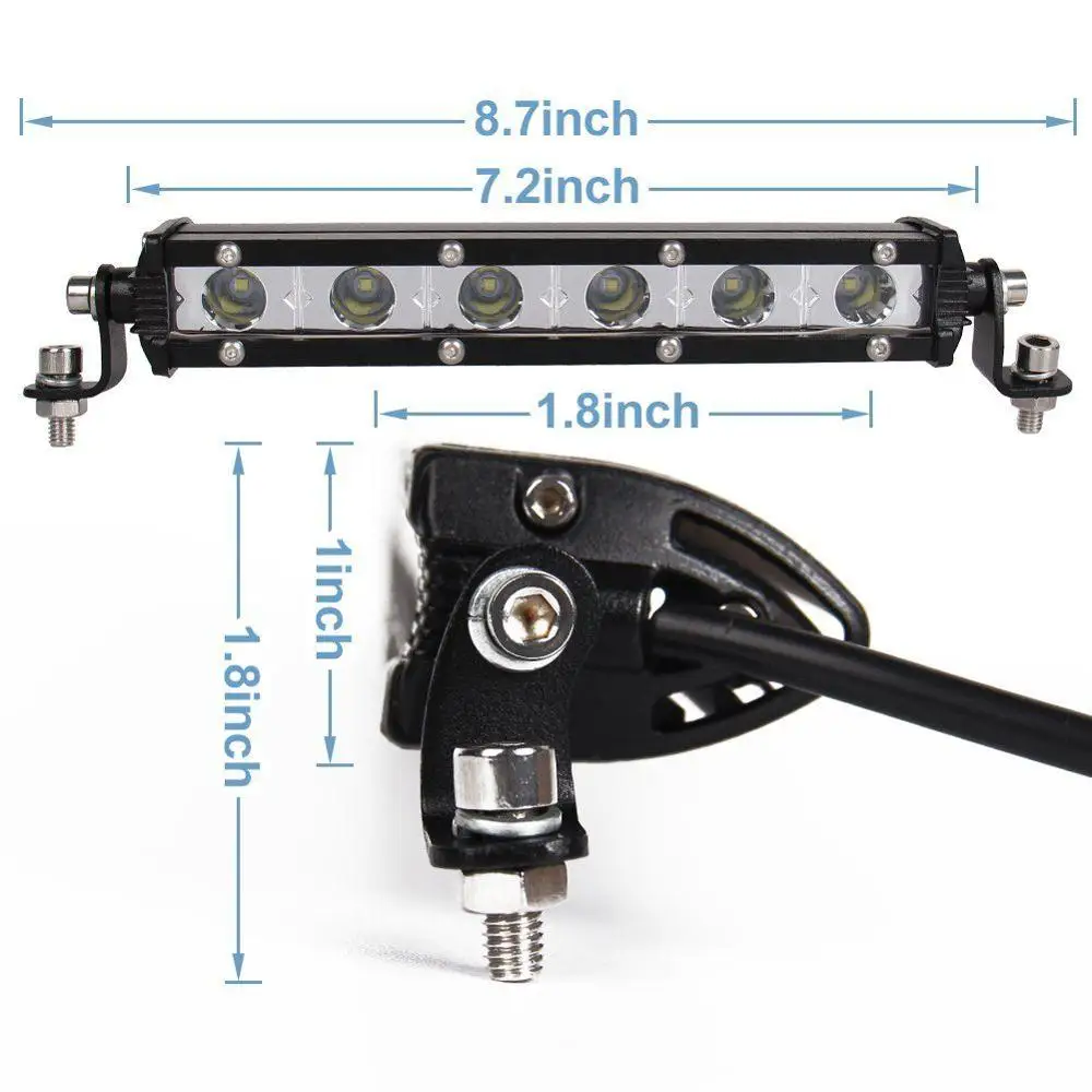 Прямой ультра тонкий светодиодный светильник Однорядный 7 13 20 25 32 38 45 5" дюймовый светодиодный светильник для внедорожника 4X4 ATV внедорожника - Цвет: 7inch Spot White