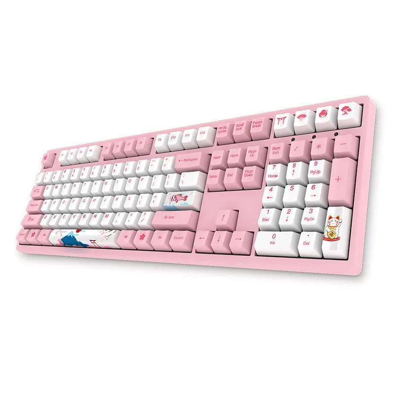 Механическая игровая клавиатура AKKO 3108 V2 108 клавиша PBT Keycap AKKO Розовый Переключатель тип-c Проводная Механическая игровая клавиатура