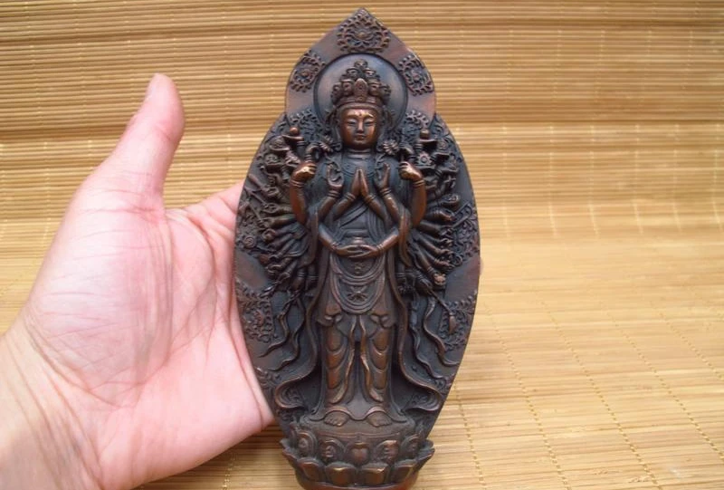 

Tibet Buddhism Pure Bronze 1000 Arms Avalokitesvara GuanYin odhisattva Statue a 0518