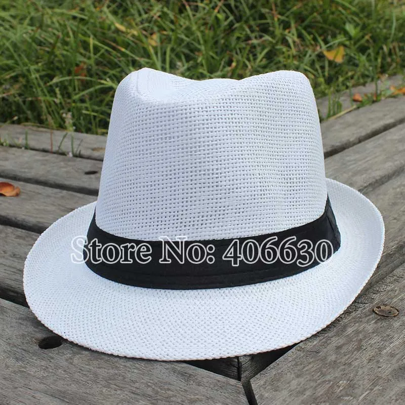 Summer White Straw Fedora Hat For Women Chapeu Feminino Panama Men's