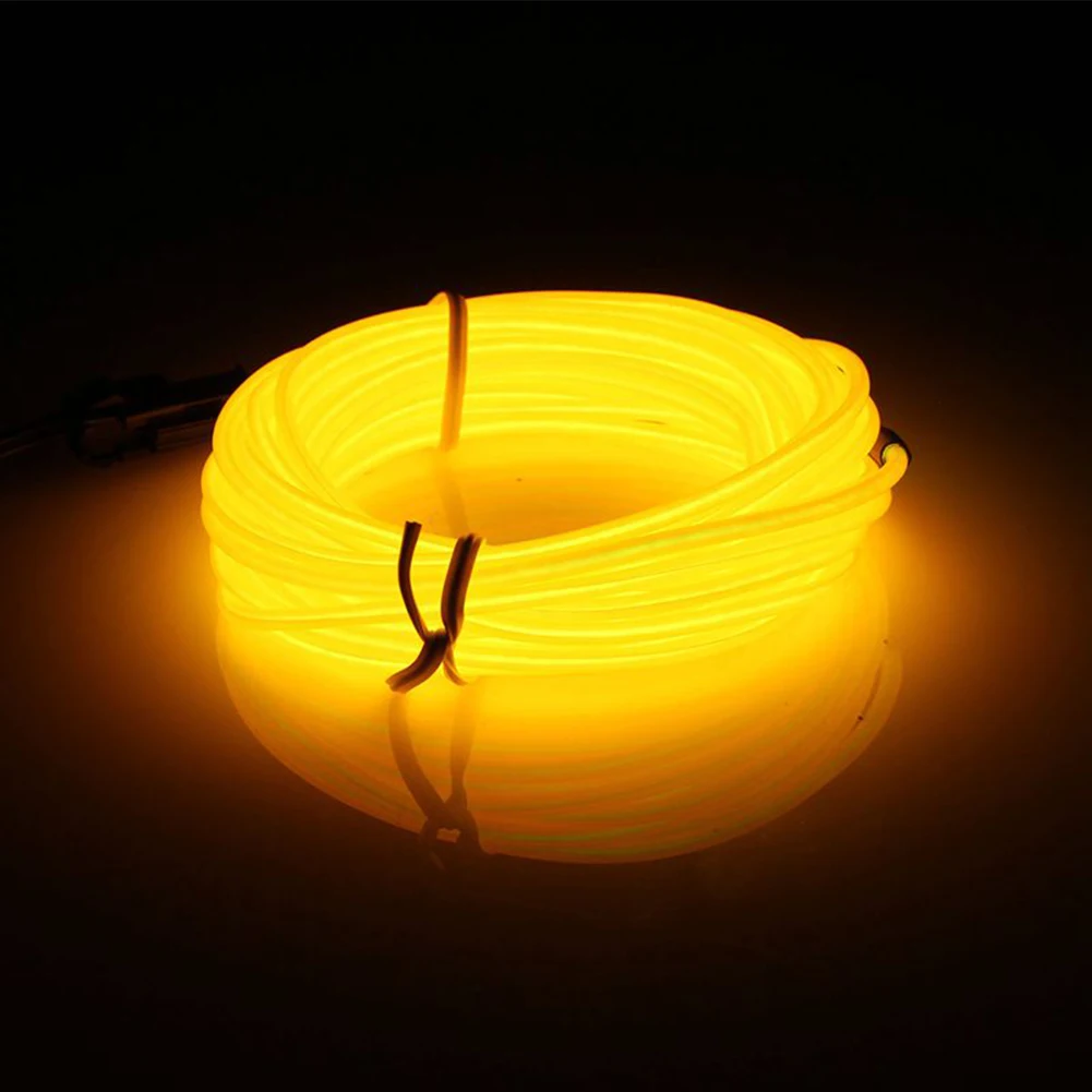 TSLEEN м, 2 м, 3 м, 5 м светящаяся неоновая светодиодная неоновая лампа светильник Светодиодная лента Rgb Водонепроницаемый светодиодные линии неоновый шнур вечерние Декор светодиодный светильник полосы высокого качества - Испускаемый цвет: Yellow