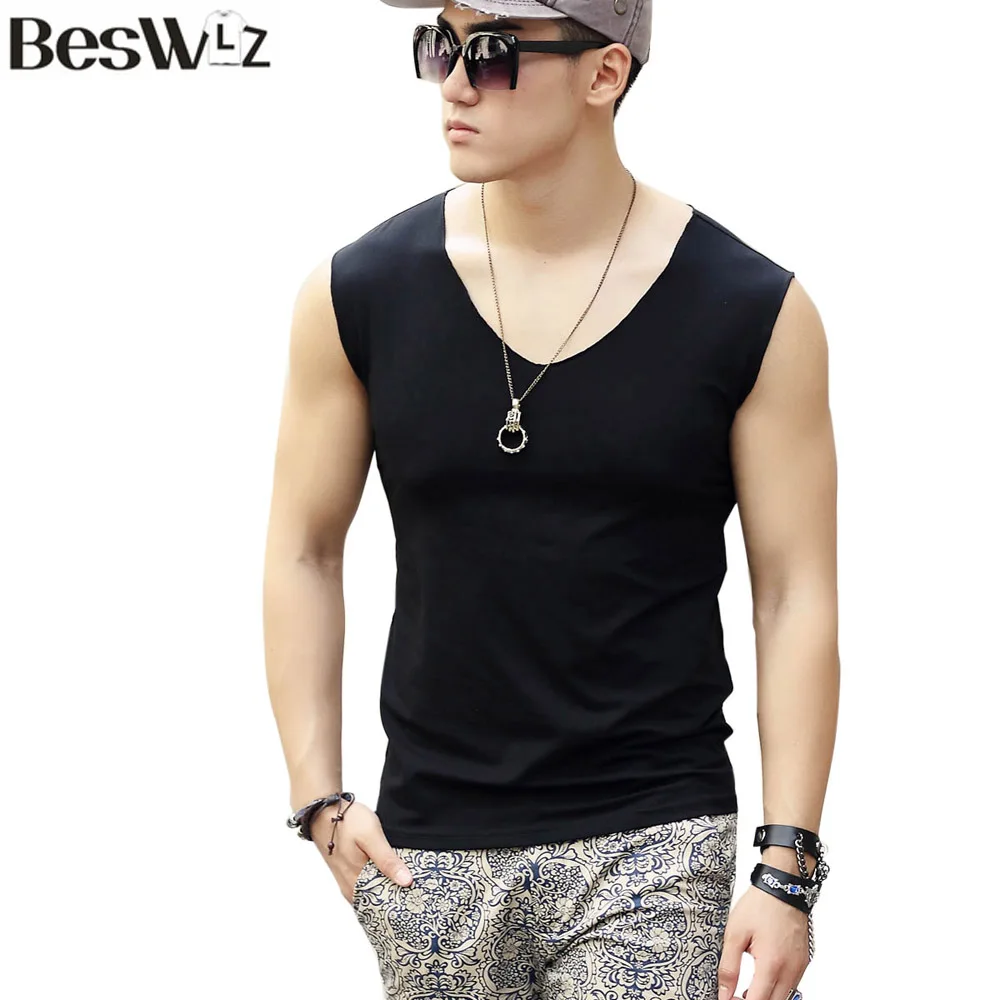 BeswlzMenBreathableTankTopsSummerMaleCasualClothingCottonSlim