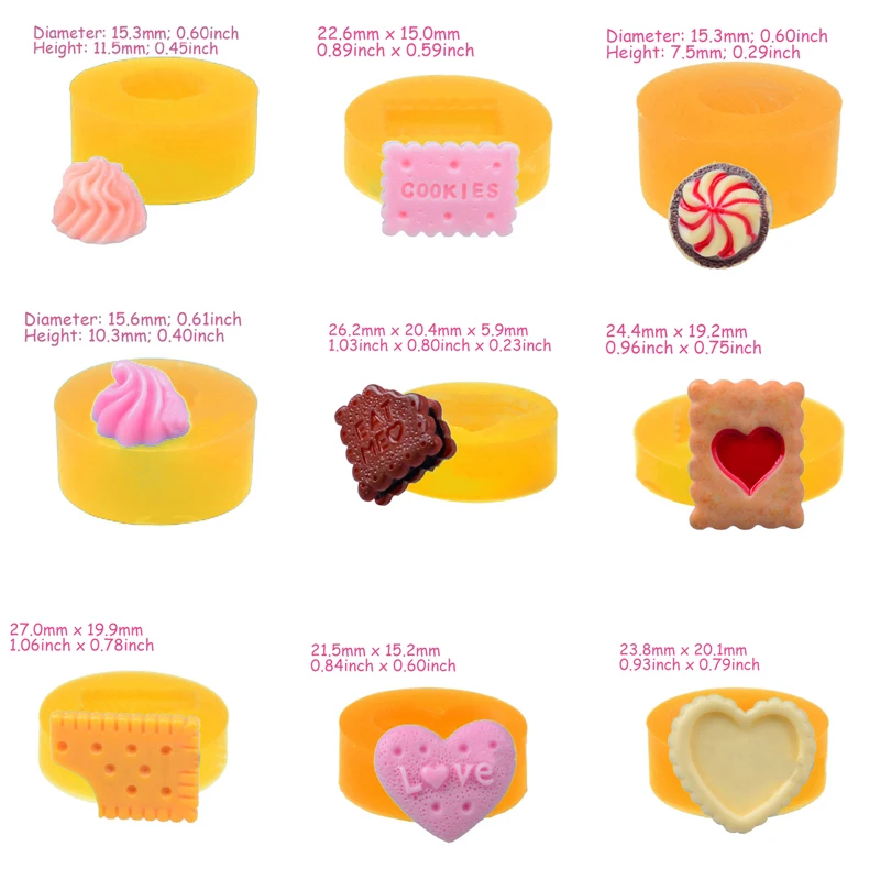 

9 styles Cookie Chocolate mould Mini Silicone Mold Baking Decoration Mold Fondant mould Sugarcraft Candy Chocolate Resin Clay mo