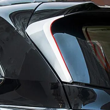 

For Toyota Highlander 2015 2016 2017 Car Cover ABS Chrome Rear Tail Spoiler Side Triangle Molding WINDOW Bezel Trim Sticker 2pcs