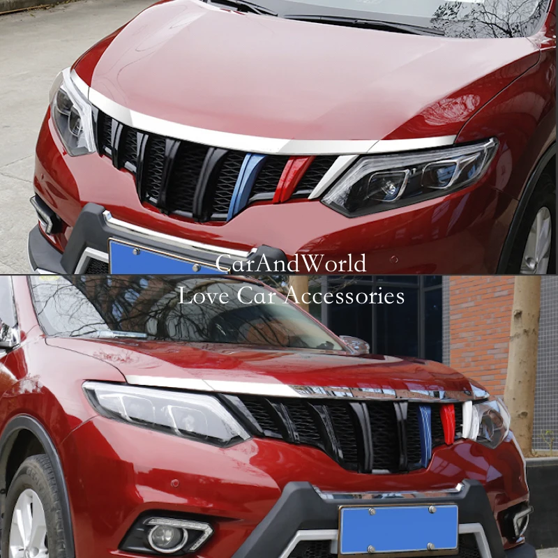 Для Nissan X-Trail X Trail T32 Rogue передний капот решетка капота полоса отделка крышка ABS хром аксессуары для стайлинга автомобилей