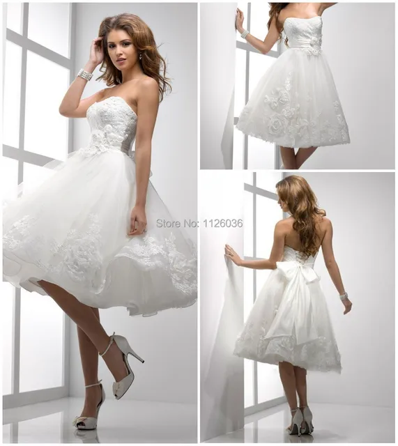 Lovely White Tulle Strapless Short Bridal Wedding Dress 2017 Ball Lovely White Tulle Strapless Short Bridal Wedding Dress 2017 Ball Gown Gowns